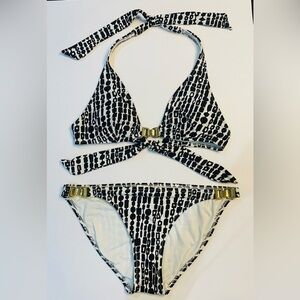 Trina Turk Monochrome Bikini with Gold Details